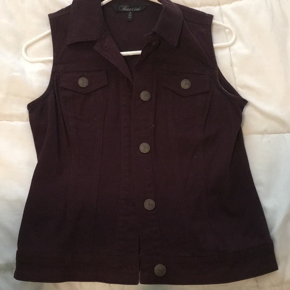 Baccini Jackets & Blazers - Maroon Denim Vest Baccini Jackets & Blazers - Maroon Denim Vest
